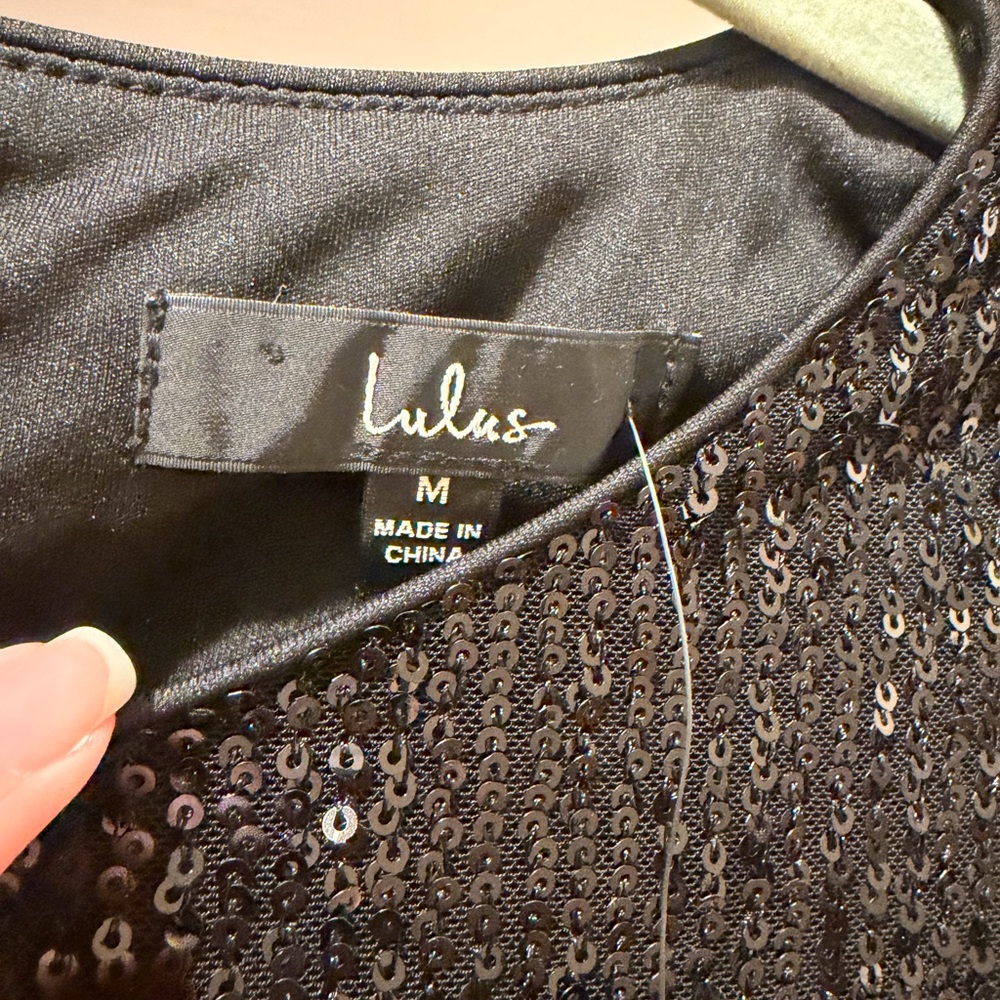 Lulu's Shimmering Black Sequin Dress - Picture 3 of 9